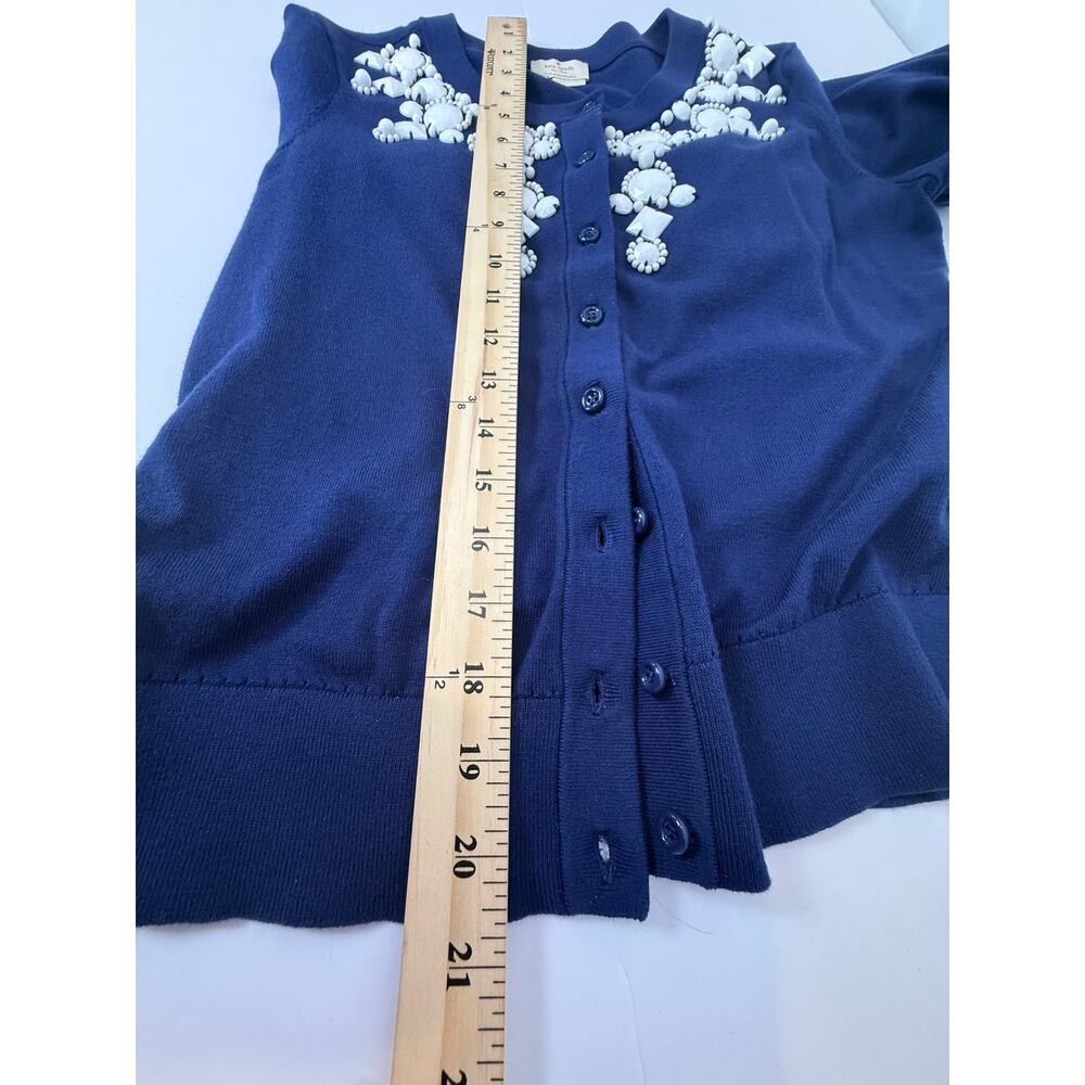 Kate Spade Navy Crystal Embellished Cardigan Sz S - Picture 6 of 7